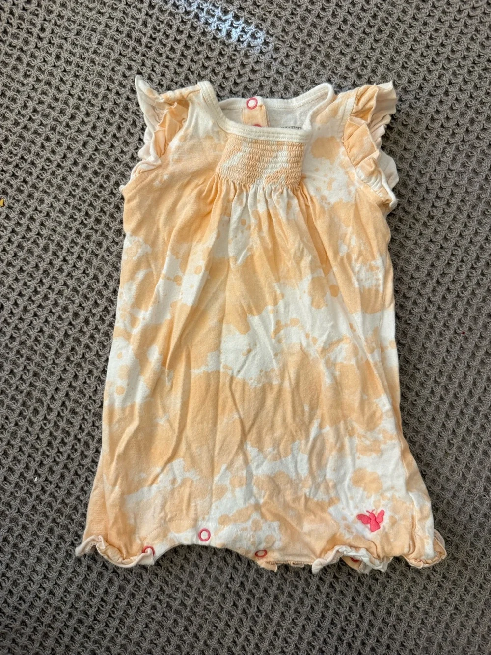 Carters + Burts Bees Baby Girl Bundle  0-3mo, Peach + Light Blue Outfits